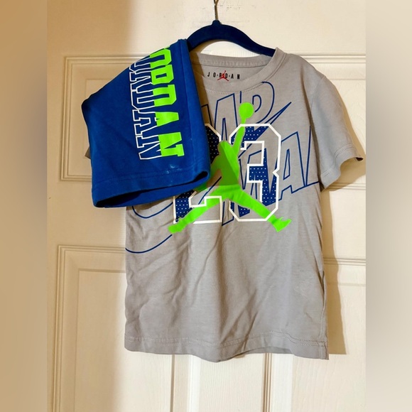 Jordan Other - Jordan Kids Gray Tee with Blue and Green Accents